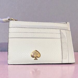 NWT Kate Spade Meringue Card Holder with Gold Accent
